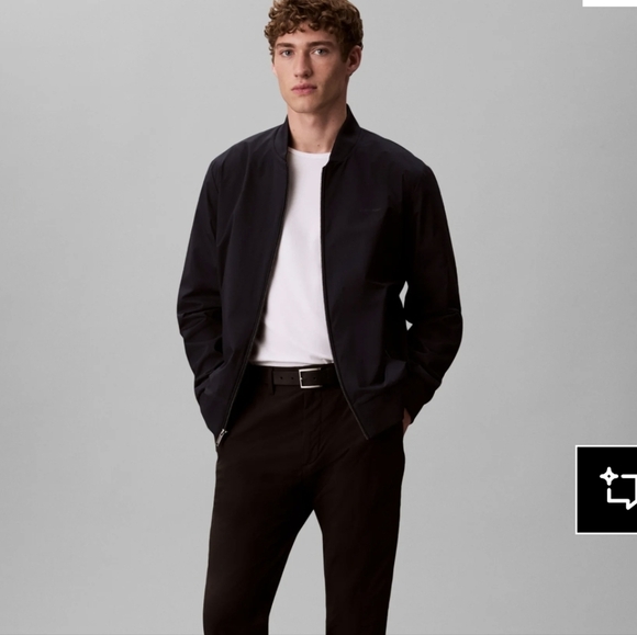 Calvin Klein CK Bomber Zip Black Jacket - Picture 4 of 11